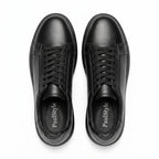Adidasi barbati din piele naturală, M - 112, negru - Paul Style