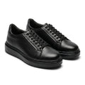 Adidasi barbati din piele naturală, M - 112, negru - Paul Style