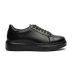 Adidasi barbati din piele naturală, M - 112, negru - Paul Style