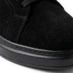 Adidasi barbati din piele naturală, M - 112, negru - velur - Paul Style