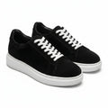 Adidasi barbati din piele naturală, M-112, negru-velur ta - Paul Style