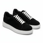 Adidasi barbati din piele naturală, M-112, negru-velur ta - Paul Style