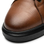 Adidasi barbati din piele naturală, M-329, maro-tng - Paul Style