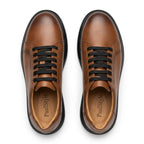 Adidasi barbati din piele naturală, M-329, maro-tng - Paul Style