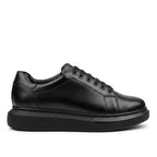 Adidasi barbati din piele naturală, M-329, negru - Paul Style