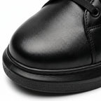 Adidasi barbati din piele naturală, M-329, negru - Paul Style