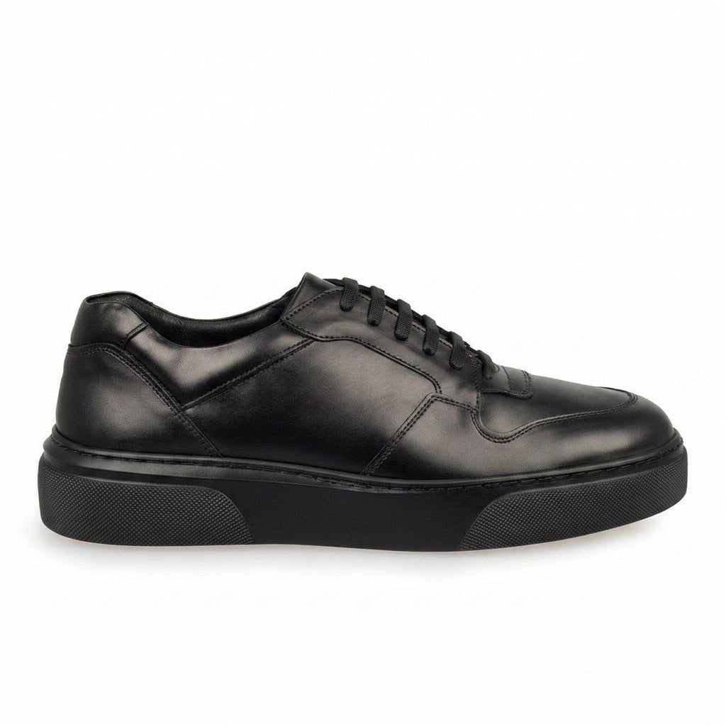 Adidasi barbati din piele naturală, M - 870, negru - Paul Style