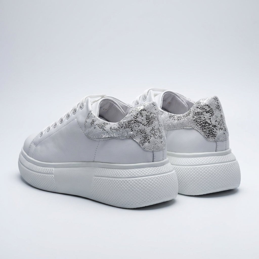 Adidasi dama alb, A - 287, din piele naturala - Paul Style