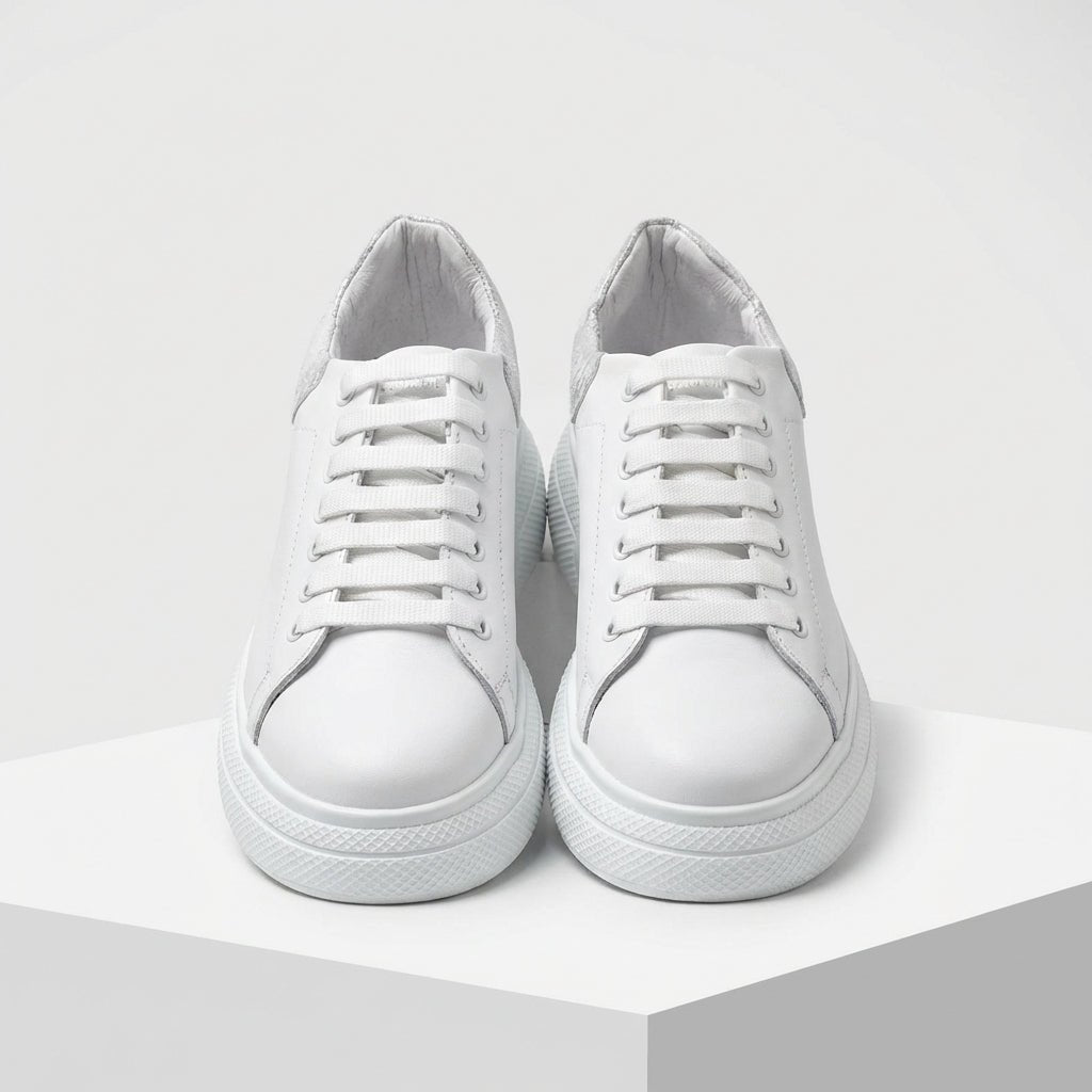 Adidasi dama alb, A - 287, din piele naturala - Paul Style