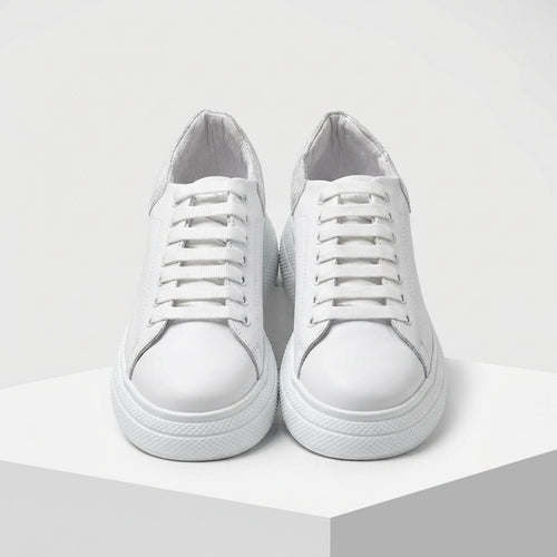 Adidasi dama alb, A - 287, din piele naturala - Paul Style