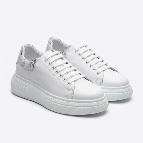 Adidasi dama alb, A - 287, din piele naturala - Paul Style