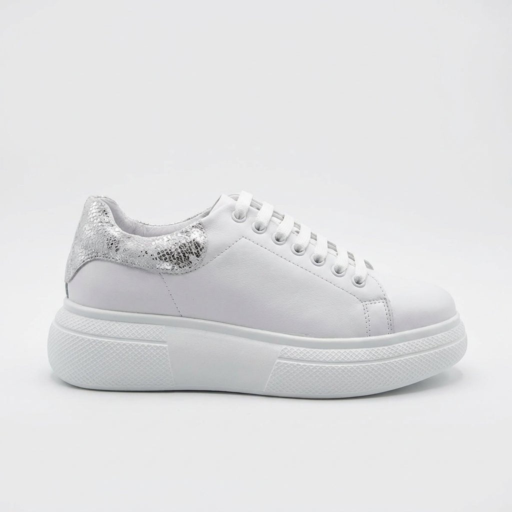 Adidasi dama alb, A - 287, din piele naturala - Paul Style