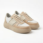 Adidasi dama Bej, Asti - 222, din piele naturala - Paul Style