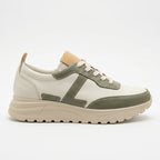 Adidasi dama bej - verde, piele naturla, Bela - 204 - Paul Style