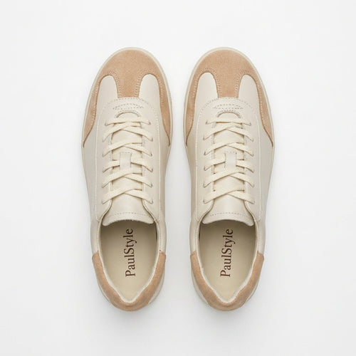 Adidasi dama bej, Vero - 226, din piele naturala - Paul Style