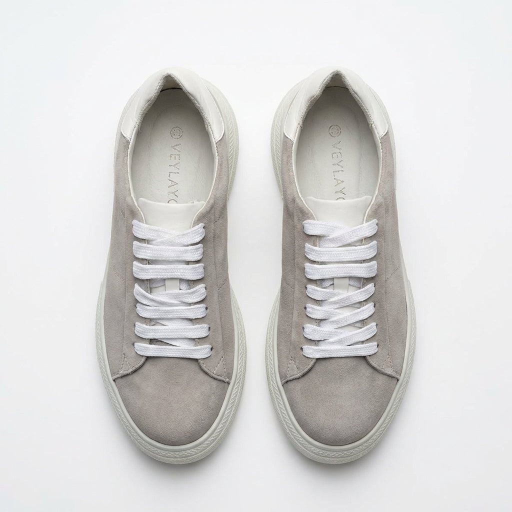 Adidasi dama gri - velur, piele naturla, Asti - 207 - Paul Style