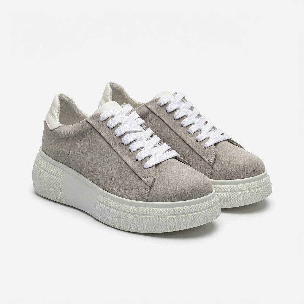 Adidasi dama gri - velur, piele naturla, Asti - 207 - Paul Style