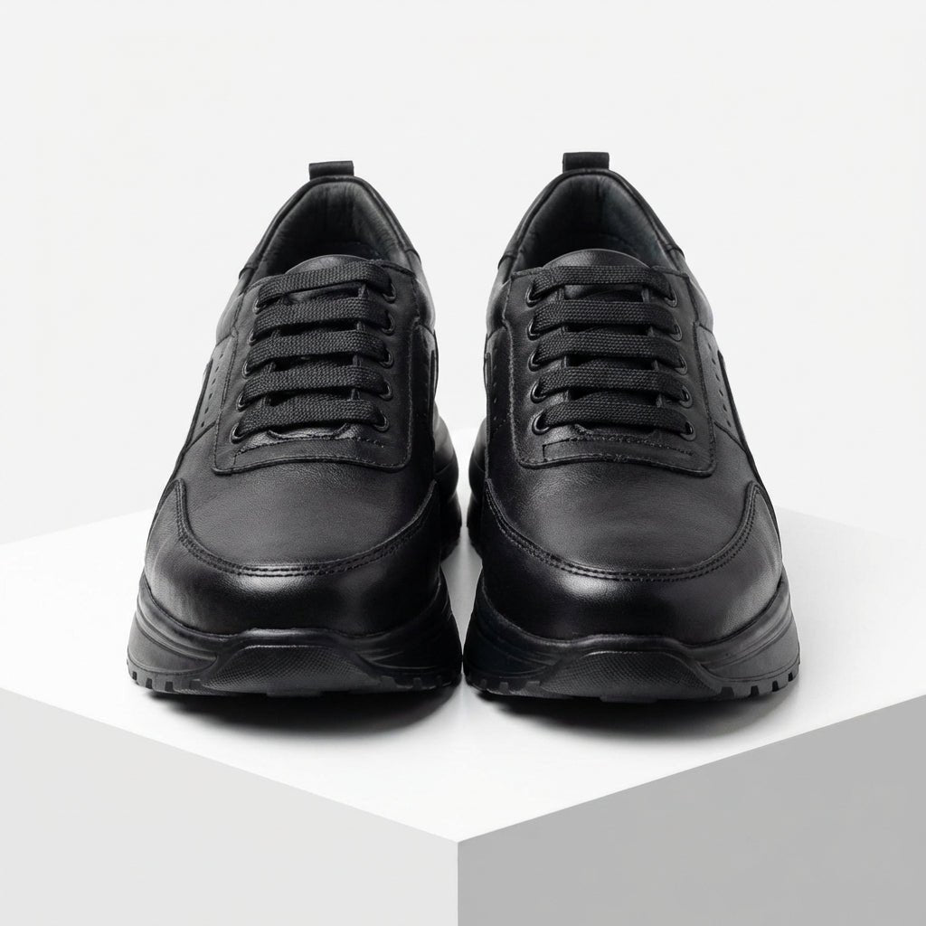 Adidasi dama negri ,A - 292, din piele naturala - Paul Style