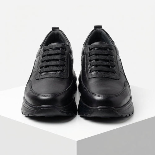 Adidasi dama negri ,A - 292, din piele naturala - Paul Style