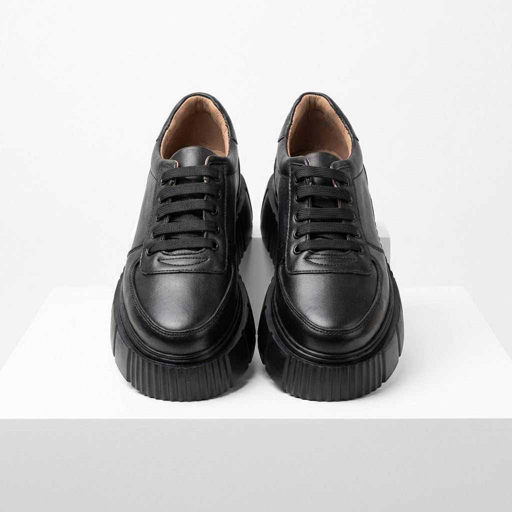 Adidasi dama negri, A - 295, din piele naturala - Paul Style