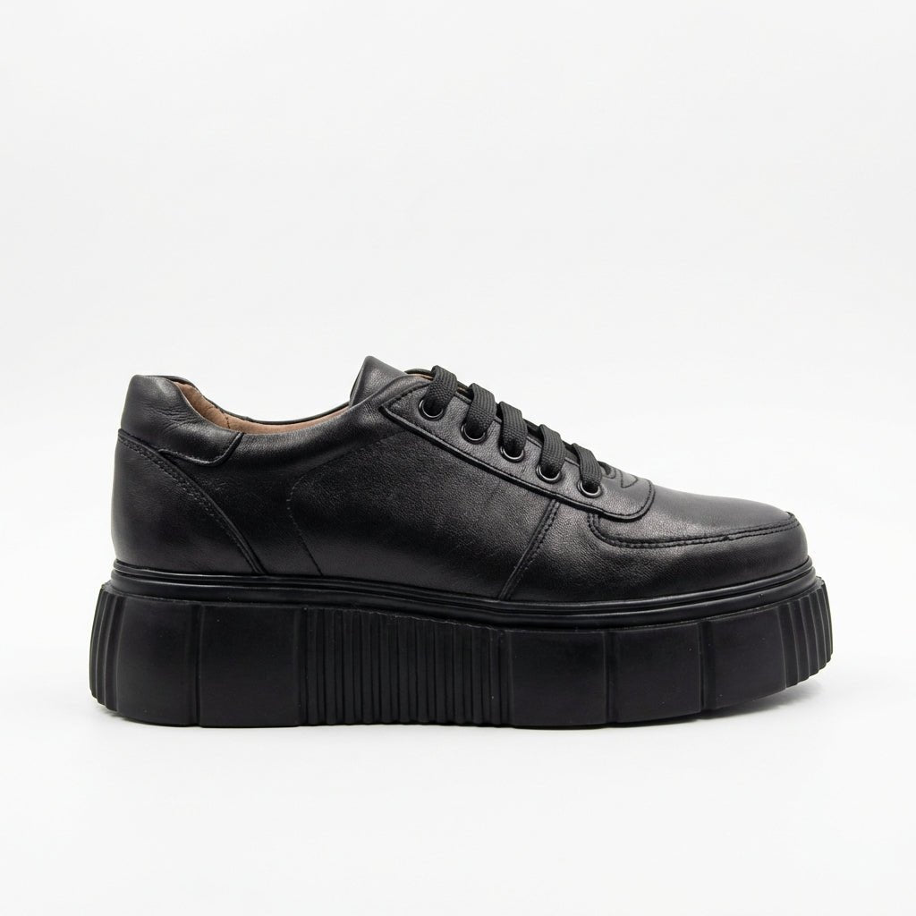 Adidasi dama negri, A - 295, din piele naturala - Paul Style