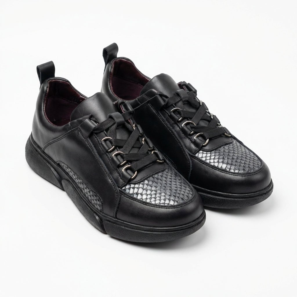 Adidasi dama negri, Aria195, din piele naturala - Paul Style