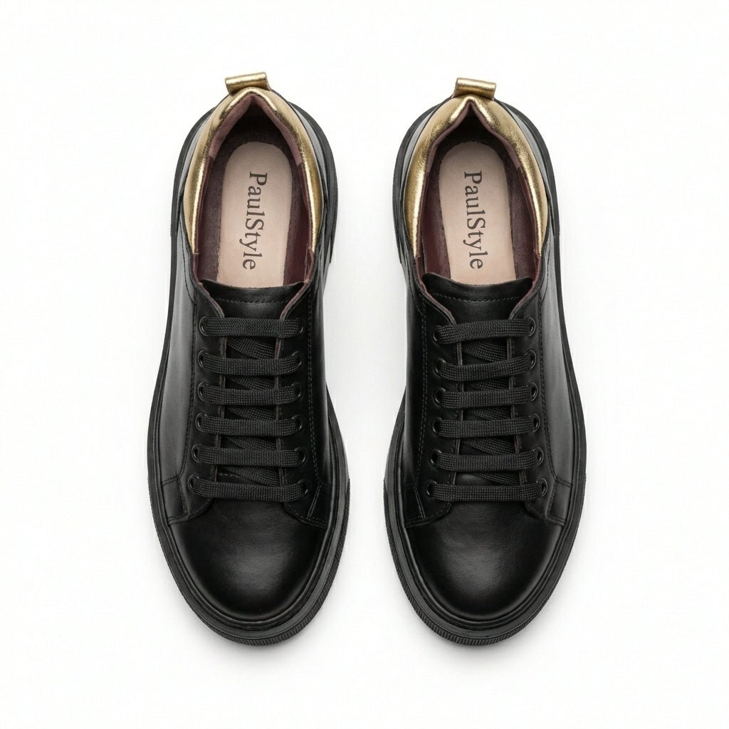 Adidasi dama negri, Fia - 18016, din piele naturala - Paul Style