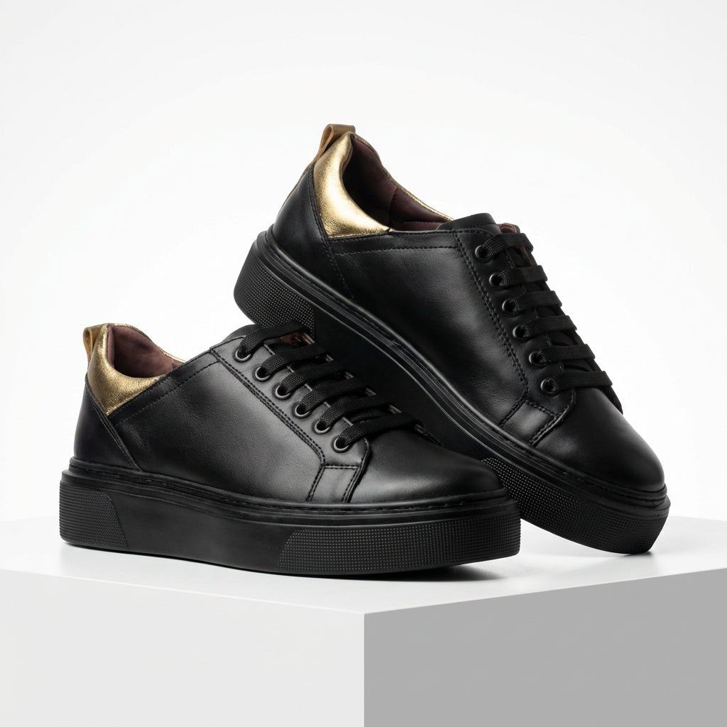 Adidasi dama negri, Fia - 18016, din piele naturala - Paul Style