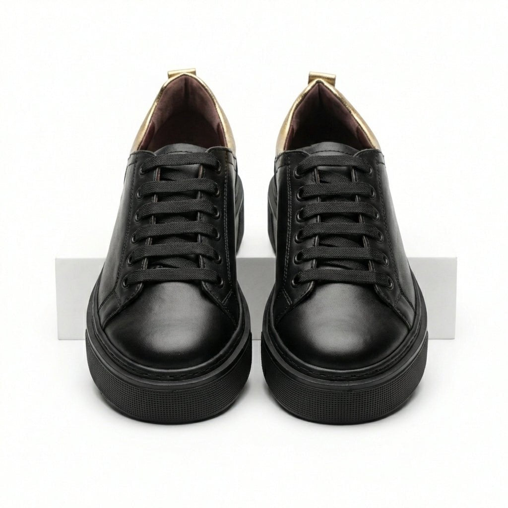 Adidasi dama negri, Fia - 18016, din piele naturala - Paul Style