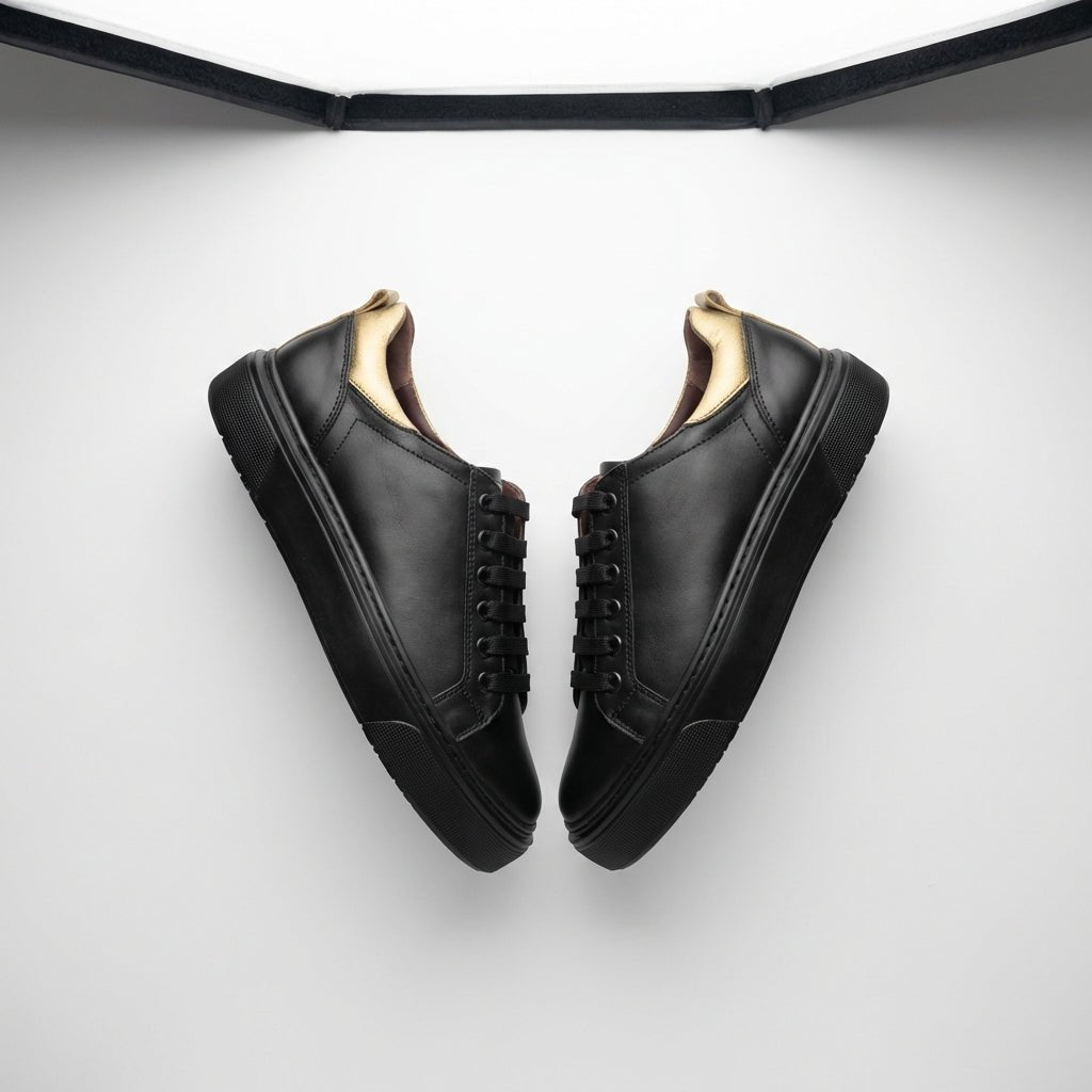 Adidasi dama negri, Fia - 18016, din piele naturala - Paul Style