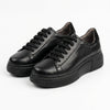 Women's black sneakers, natural leather, Asti-207