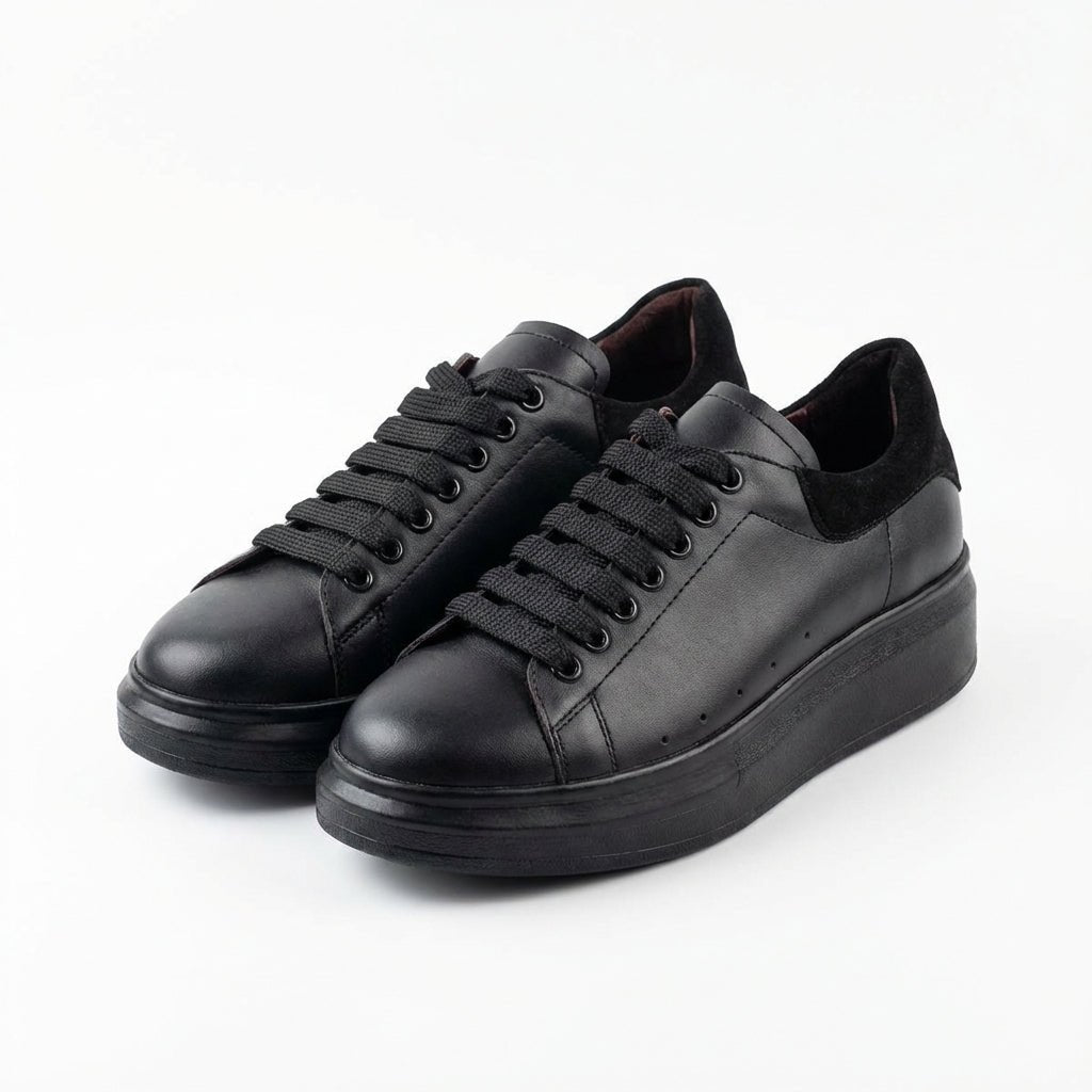 Adidasi dama negri, piele naturla,Ravena - 158.16 - Paul Style