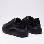 Adidasi dama negru, A - 287, din piele naturala - Paul Style