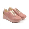 Women's nude-gold sneakers, natural leather, Villa-Prn