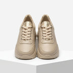 Adidasi damă piele naturală, bej, Bela - 196 - Paul Style