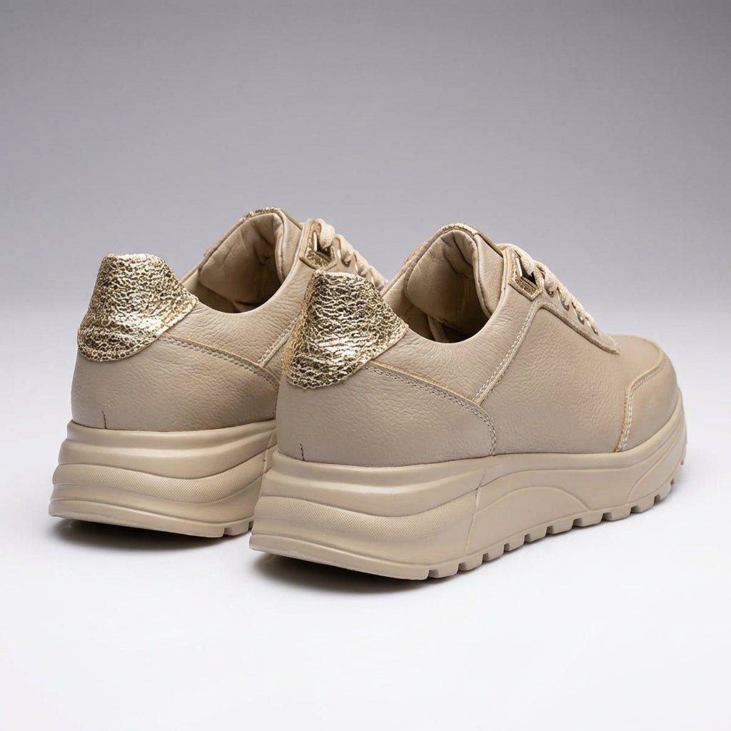 Adidasi damă piele naturală, bej, Bela - 196 - Paul Style