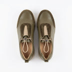 Adidasi damă piele naturală, verde - olive, Villa - 157.53 - Paul Style