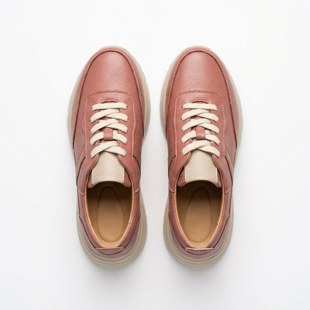 Adidasi dama roz - bizon, 204, din piele naturala - Paul Style