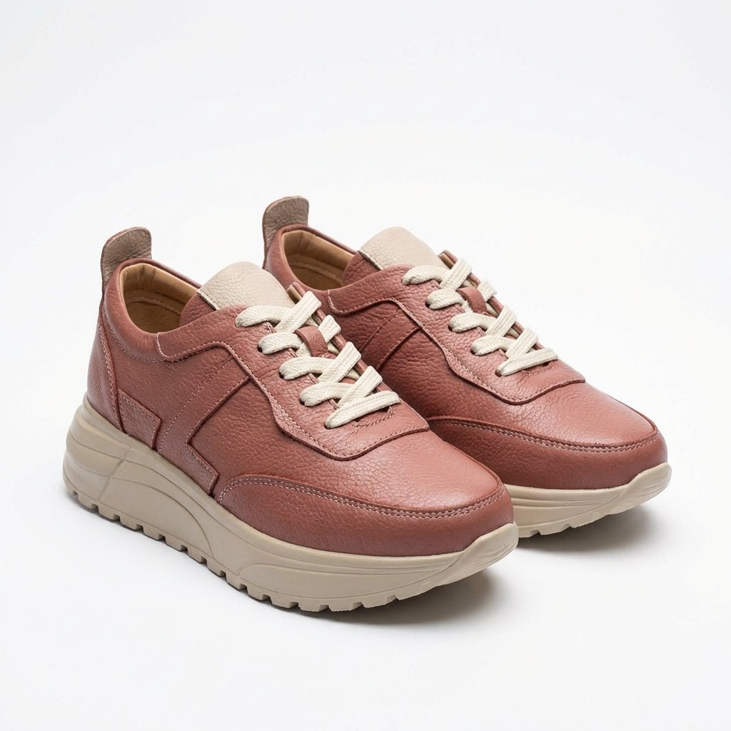 Adidasi dama roz - bizon, 204, din piele naturala - Paul Style