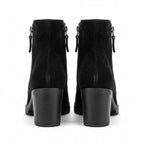 Botine dama negru-velur, Athena-32, din piele naturala