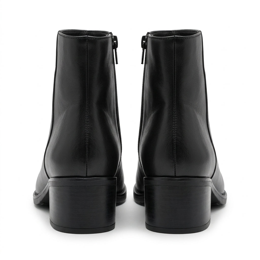 Botine dama negru, Galaxy-002, din piele naturala