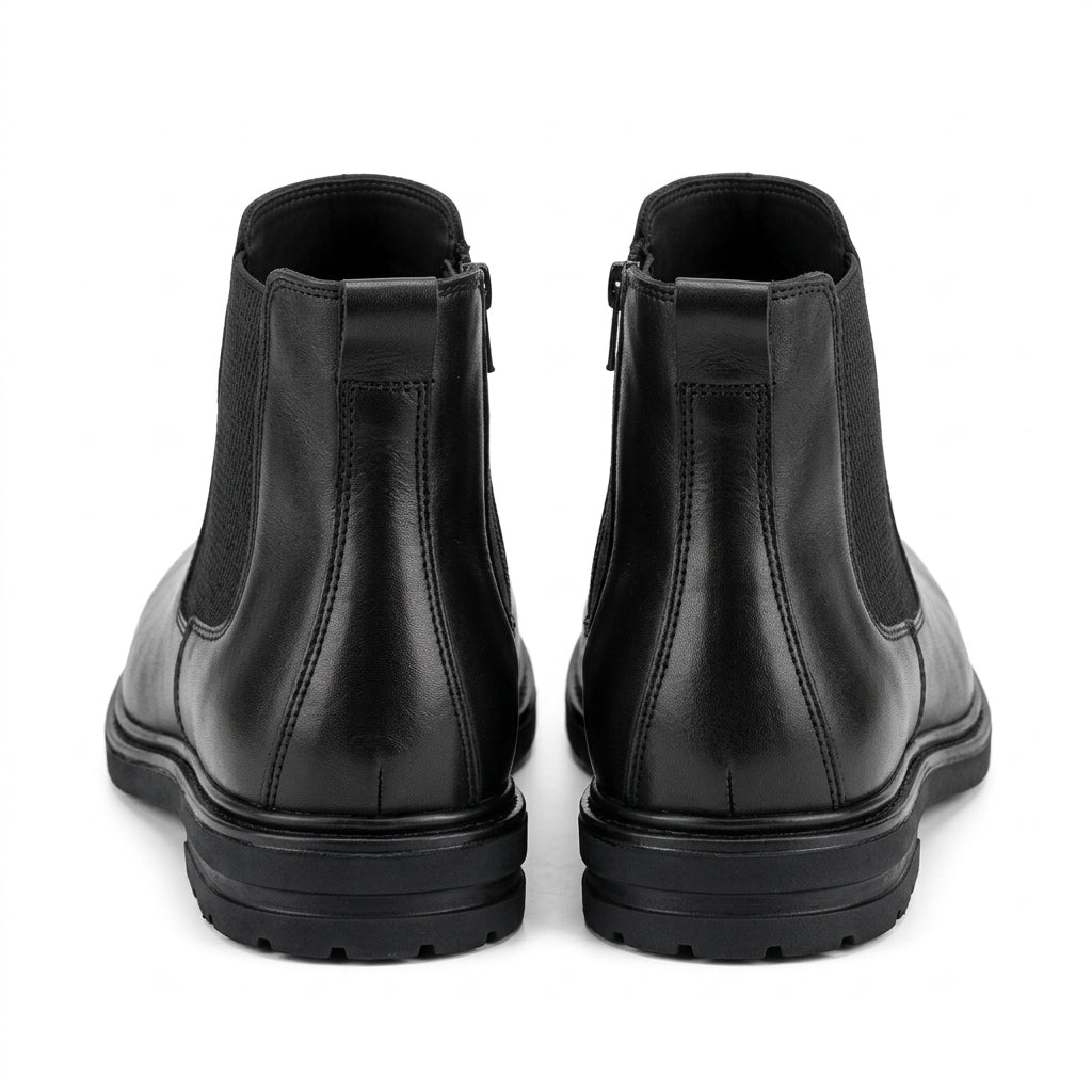 Ghete barbati din piele naturală, A-971, negru