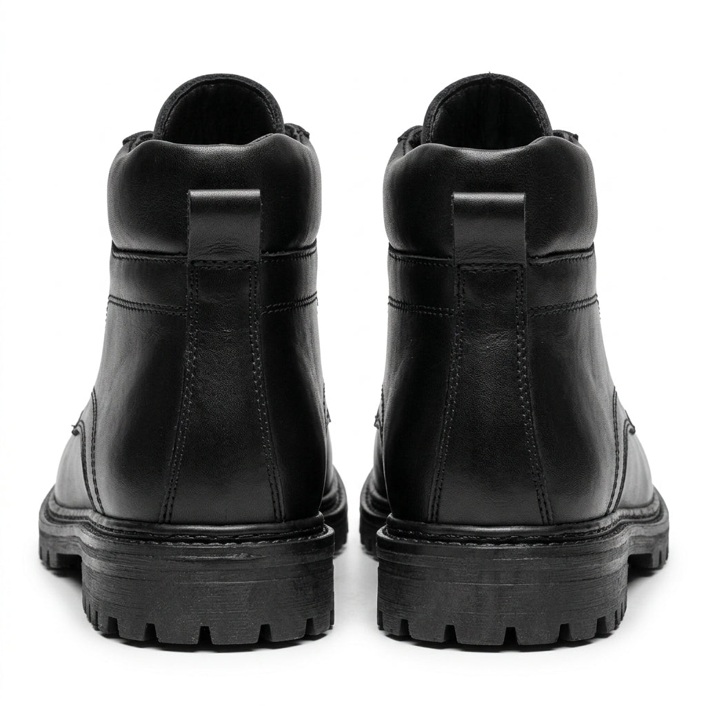 Bocanci barbati din piele naturală, A-433, negru