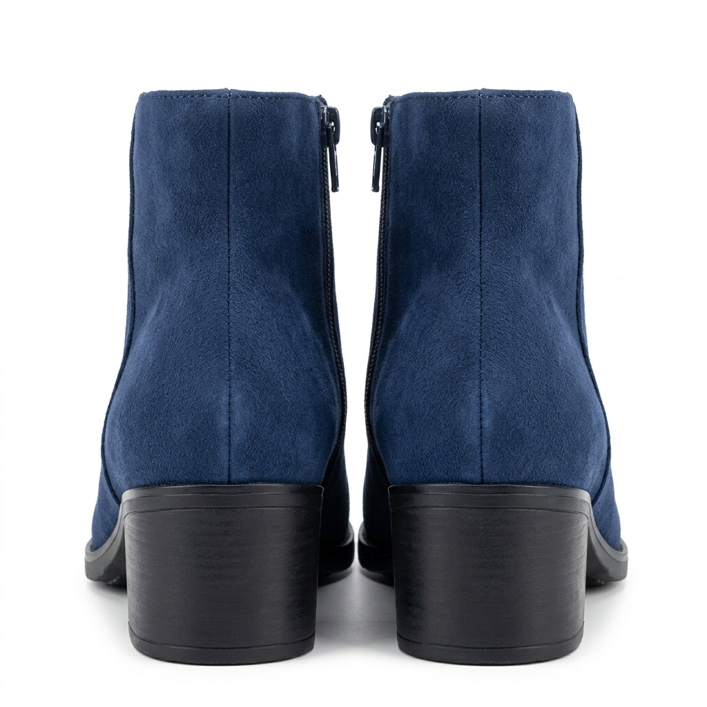 Botine dama bleumarin, Galaxy-002, din piele naturala