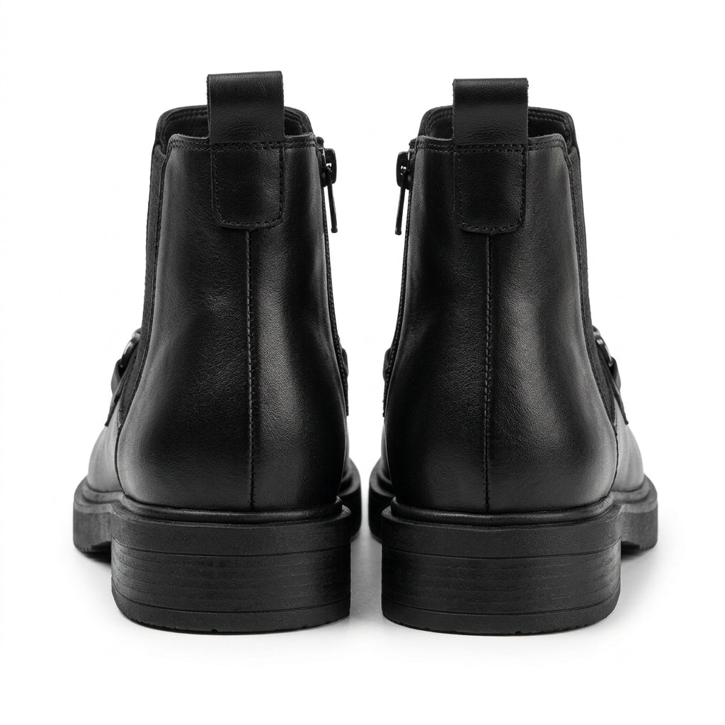 Ghete dama negru, A-940-1, din piele naturala