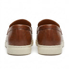 Mocasini  barbati din piele naturală maro-croco, M-8093