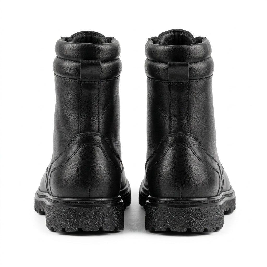 Bocanci barbati din piele naturală, A-434, negru