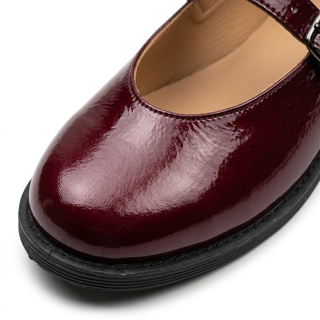 Balerini visiniu, din piele lac - cod 242 - Paul Style