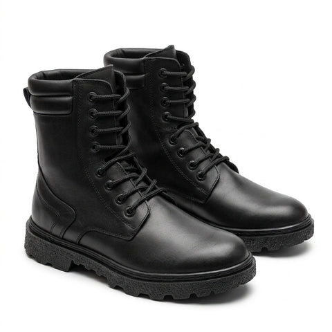 Bocanci barbati din piele naturală, A-434, negru - Paul Style