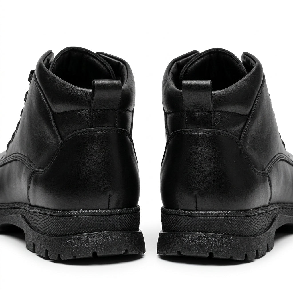 Bocanci barbati din piele naturală, A-963, negru - Paul Style